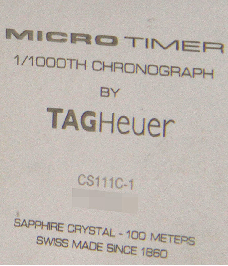 TAG HEUER Microtimer Ref. CS111C-1