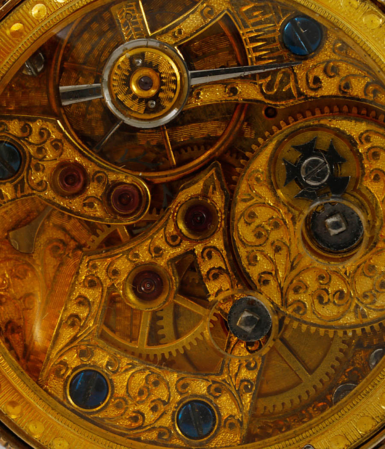 Taschenuhr Email Gold